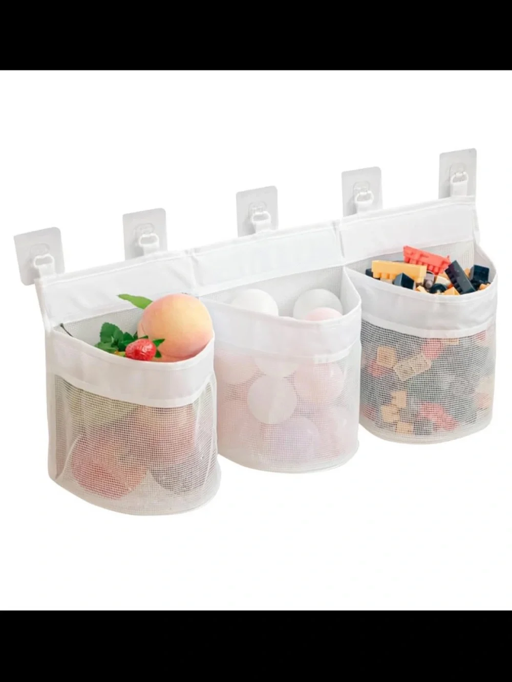 White Mesh Hanging Storage Pockets - 3-Pack